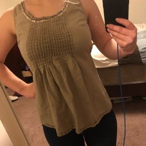 Tan shirt with adjustable waist